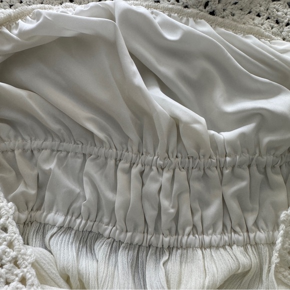 NWT Anthropologie Sarah Hann Ivory Crochet Halter Peplum Top XL Boho - Picture 7 of 14